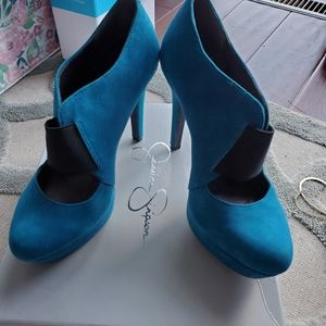 Jessica Simpson Kingsly heels teal suede size 7